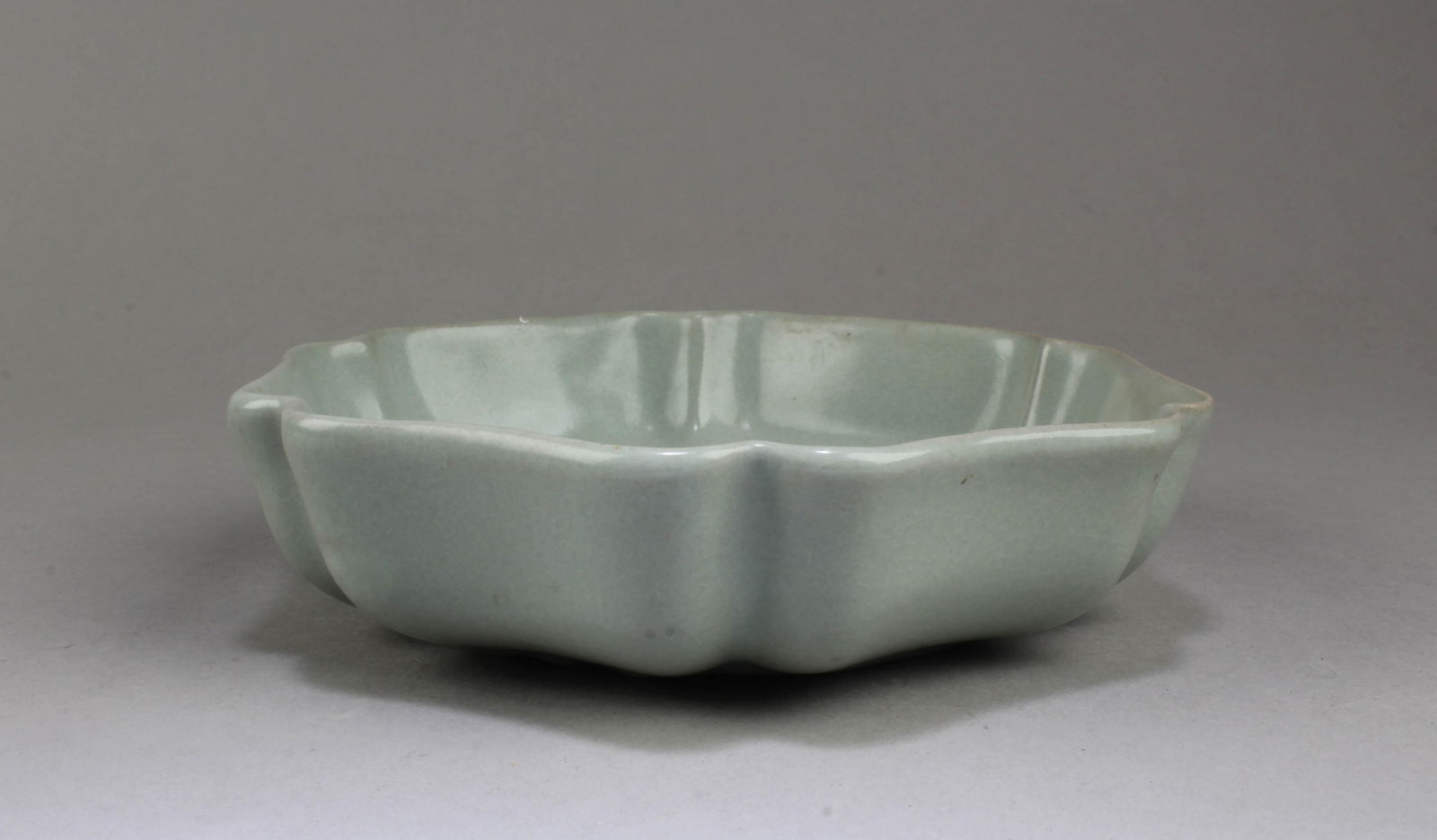 Chinese Ruyao Inscribed Hexagonal Brush Washer: Chinese Ruyao Ink Washer. Diameter: 6.75"