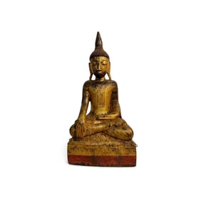 Antique Gilt Wooden Buddha Statue