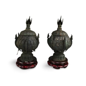 A Pair of Bronze Censer