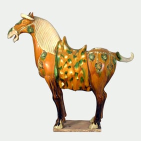 A Very Large Sancai Caparisoned Horse