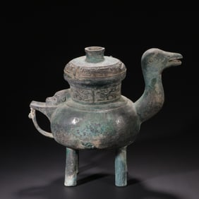A Bronze Goose-Shaped He Vessel
