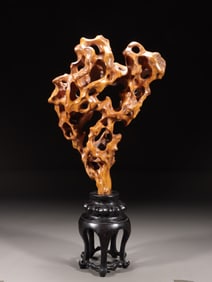 A Boxwood Ornament Imitating Taihu Rock