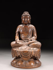 A Bamboo Shakyamuni Buddha Statue