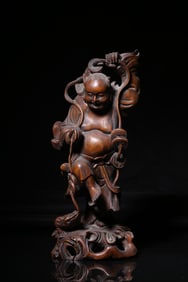 A Boxwood Ornament of Liu Hai Playing with Toad