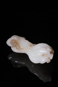 A Hetian Jade Ornament with Buddha Hand and Bat Motif