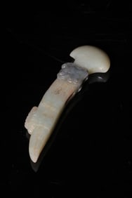 A Hetian Jade Ornament with Axe-Shaped Auspicious Beast Motif