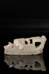 A Hetian Jade Ornament with Sailing Ship Motif