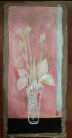 An Oil Painting Titled "Vase" Attributed to Chang Yu