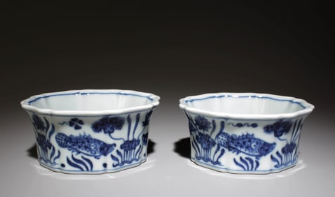 A Pair of Blue and White Teacups