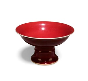 A Red Glazed Stem Plate