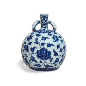 A Blue and White Moonflask Vase