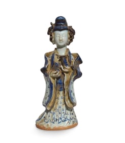 A Blue and White Lady Figure