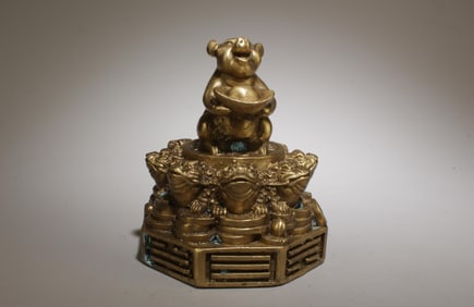 A Bronze Pig Money Ornament