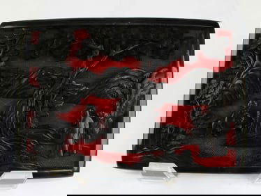 An Old Framed Lacquered Ornament