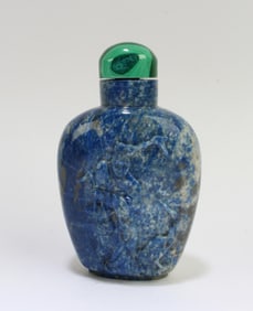 A Carved Lapis Snuff Bottle