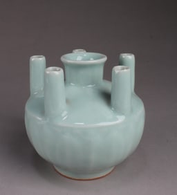 Chinese Longquan 'Six-Mouth' Vase