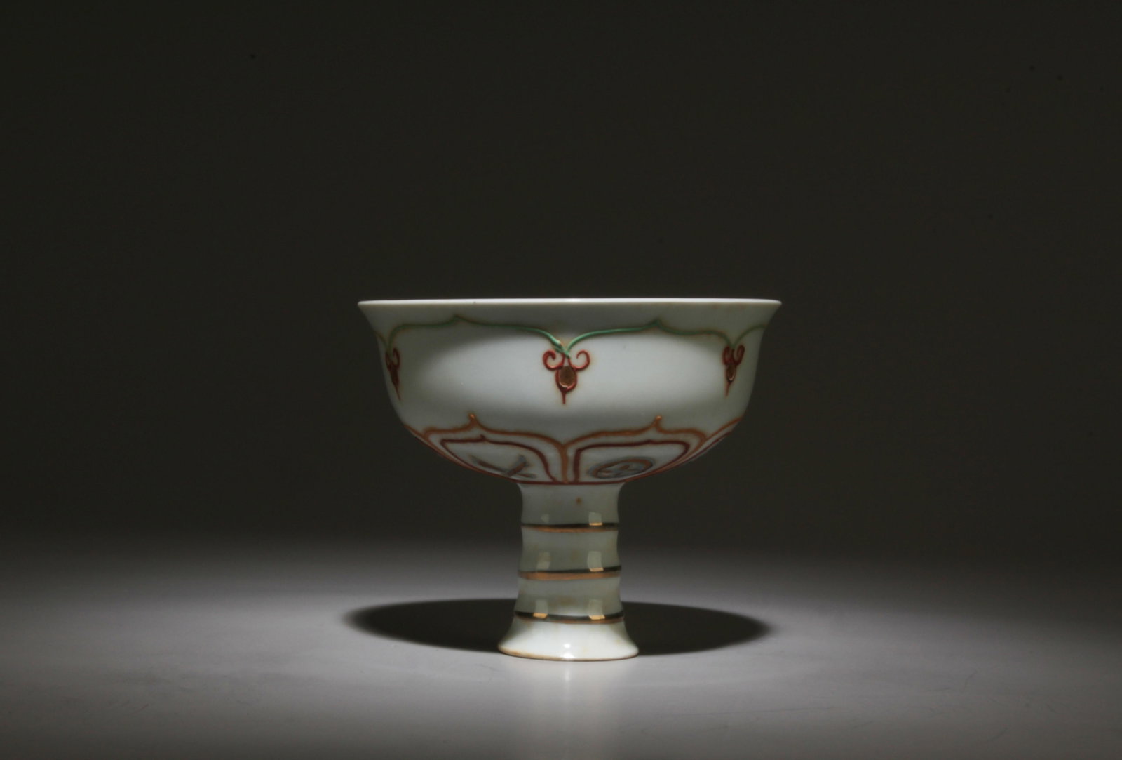 A Porcelain Stem Bowl: A Porcelain Stem Bowl. Dimension: 5" x 4.2".