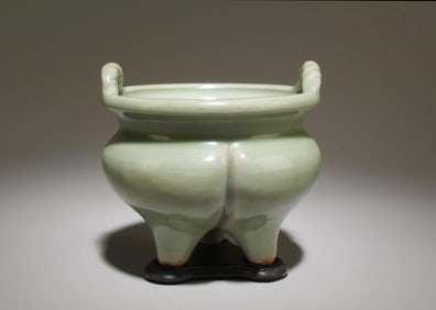 A Longquan Incense Burner with Stand