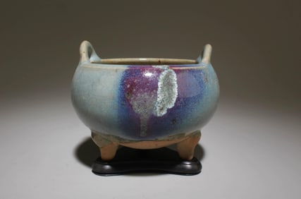 A Junyao Incense Burner with Stand
