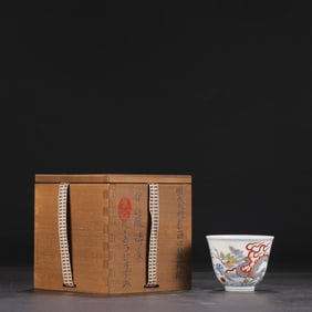 A Doucai Cup with Cloud Dragon Motif