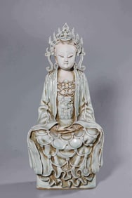 A Yingqing Porcelain Guanyin Figurine