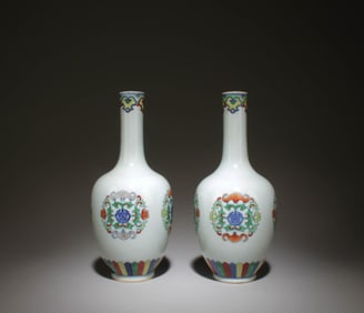 A Pair of Doucai Vases