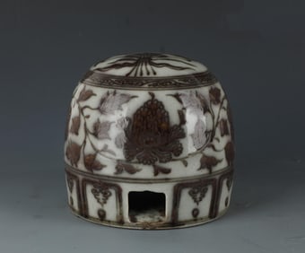A Red Underglazed Porcelain Mongolian 'Bun'