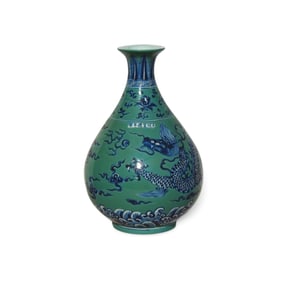 A Blue and Green Yuhuchun Vase