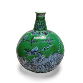 A Blue and Green Moonflask Vase