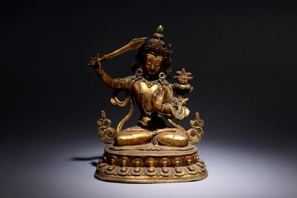 A Bronze Manjushree Statue
