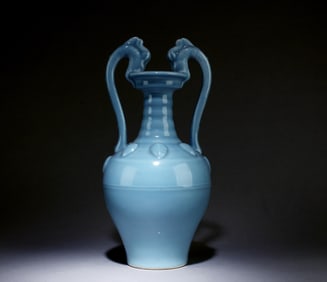 A Blue-Glazed Vase