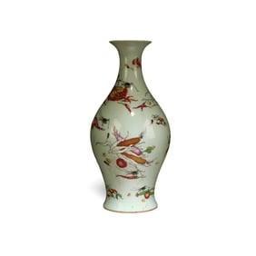 A Fencai Vase with Food Motif