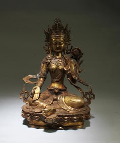 A Gilt Bronze Bodhisattva Statue
