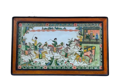 A Framed Porcelain Plaque