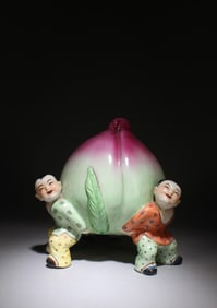 A Peach-shaped Porcelain Ornament