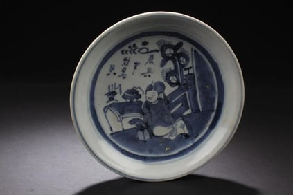 Antique Chinese Blue and White Plate