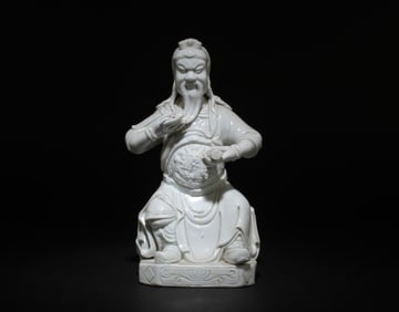 A Blanc De Chine Guan Yu Statue