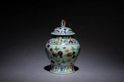 A Doucai Container with Lid