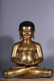 A Gilt Bronze Accomplished Master Seated Statue