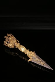 A Gilt Bronze Vajra Peg