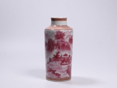 A Rouge-Red Vase Attributed to Zhang Zhitang