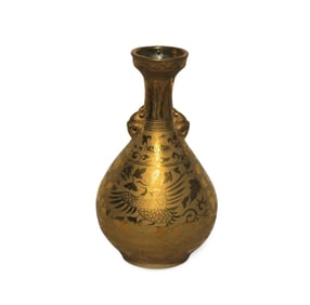 A Porcelain Gold-Colored Vase
