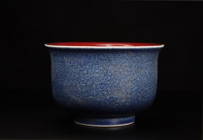 A Blue and Red Dragon Bowl