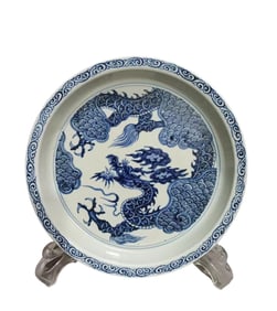 A Chinese Dragon-decorating Blue and White Porcela