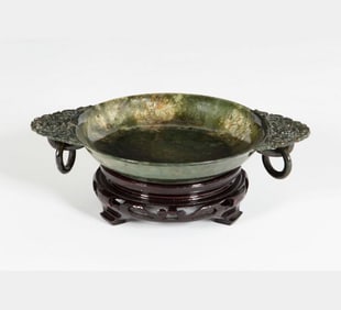 Antique Spinach Jade Plate
