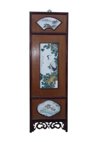 A Framed Fencai Enamel Plaque