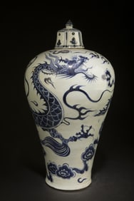 Chinese Blue & White Meiping Vase