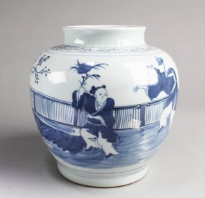 Chinese Blue & White Porcelain Jar