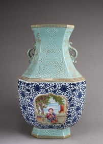 Chinese Porcelain Vase with Twin Handles