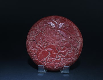 A Round Cinnabar Lacquer Box